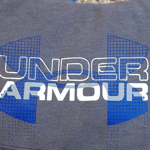5/$25 Under Armour hoodie, YXS, blue/grey - Picture 5 of 5
